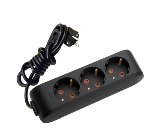 VIKO MULTI-LET SIYAH ÜÇLÜ PRIZ TOPRAKLI KABLOLU 5 MT Ç.K.(ÇARPMA KARSITI ÖRTÜCÜ)